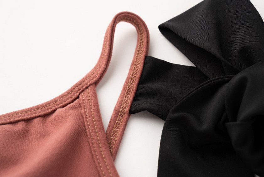 Lenique|Back ribbon frill lace set