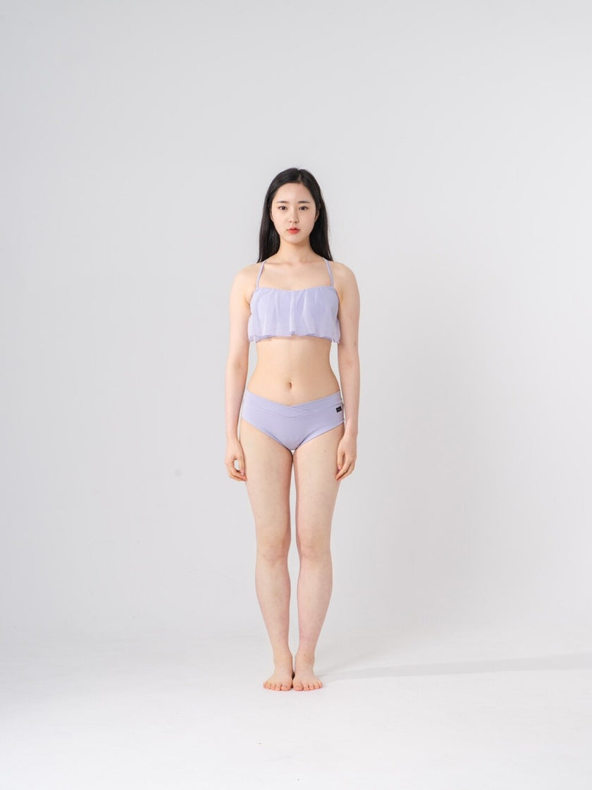 FORALL|V-cut Low Pants-pastel