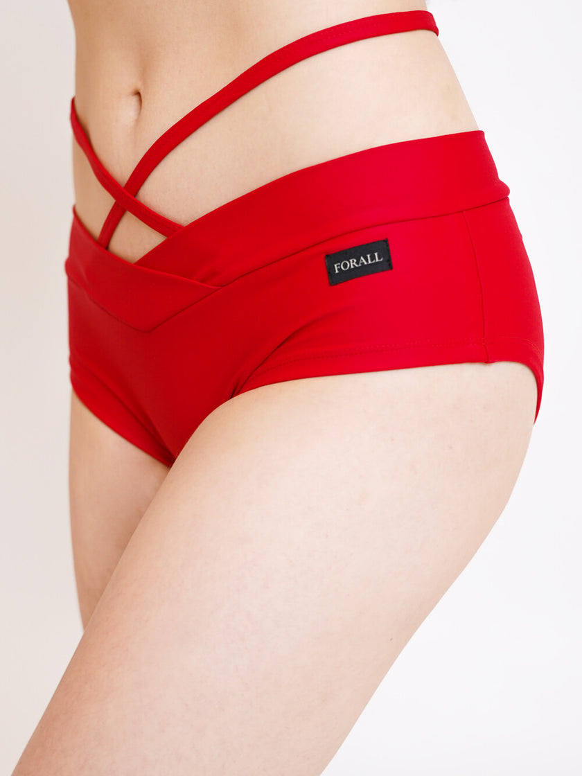FORALL|V-cut Low Pants-vivid