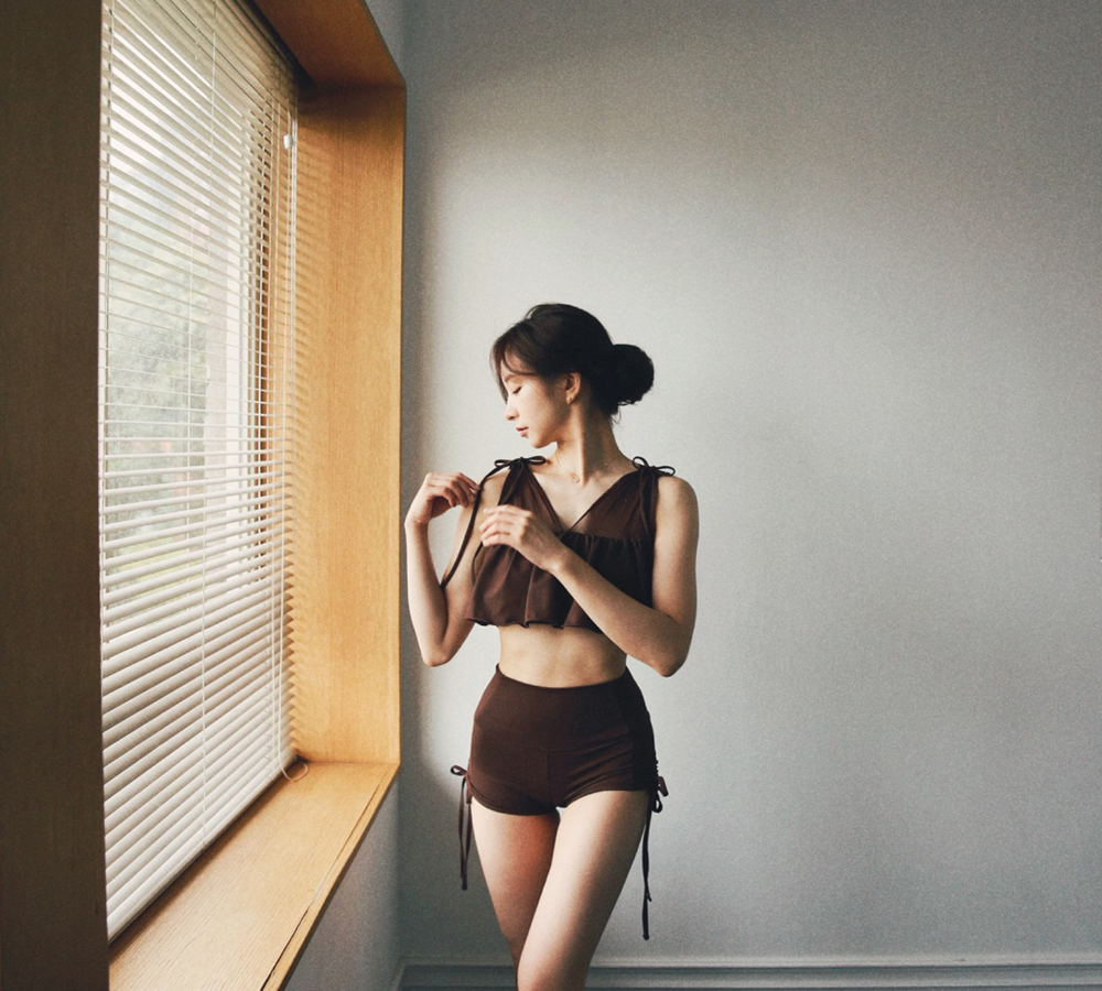 Lenique|Luche frill high waist set