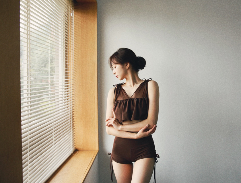 Lenique|Luche frill high waist set