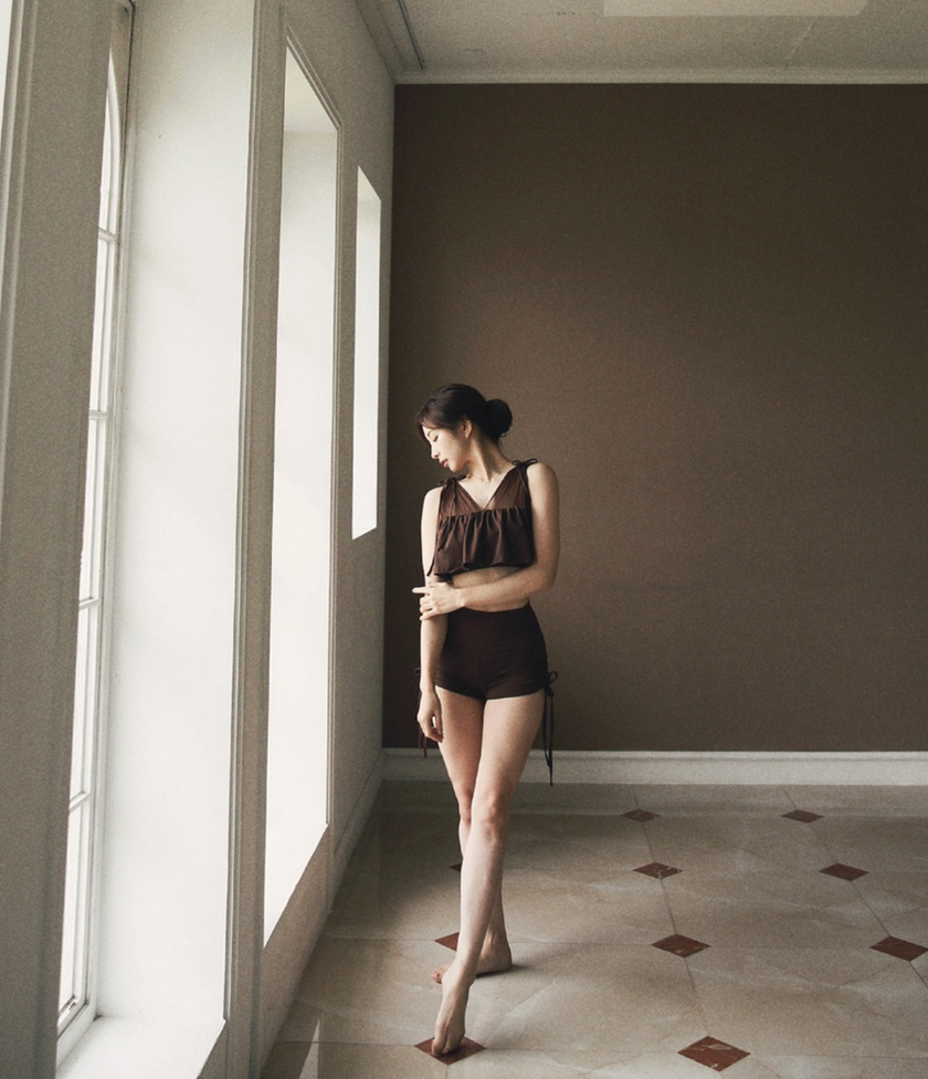 Lenique|Luche frill high waist set