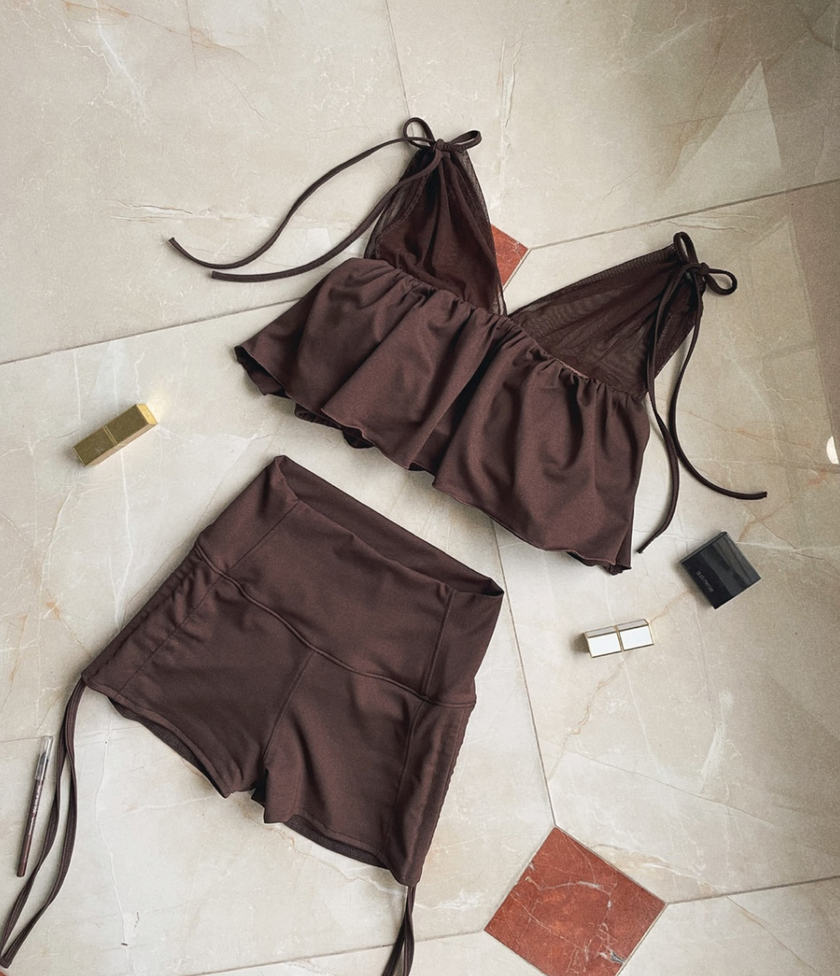Lenique|Luche frill high waist set