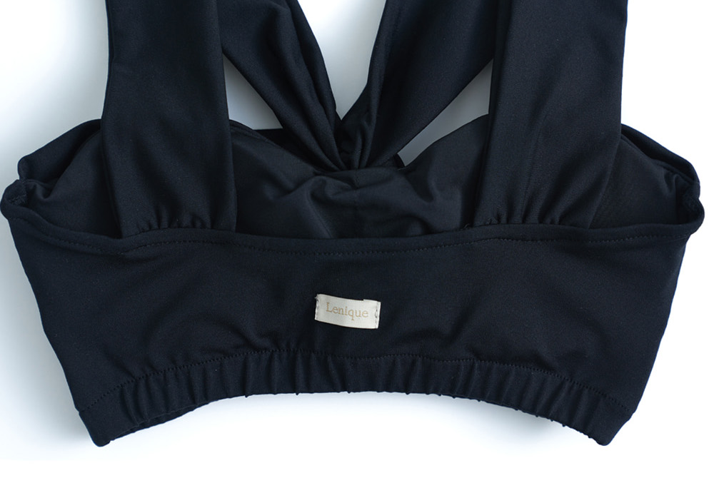Lenique|Two shoulder ribbon high waist set