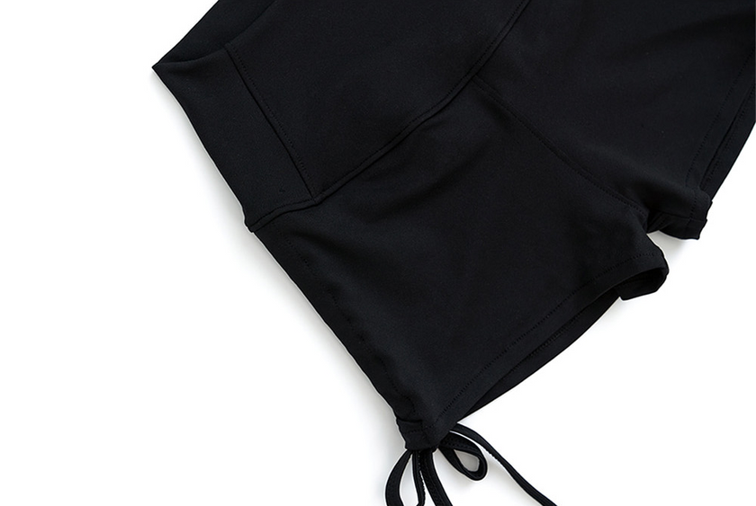 Lenique|Two shoulder ribbon high waist set