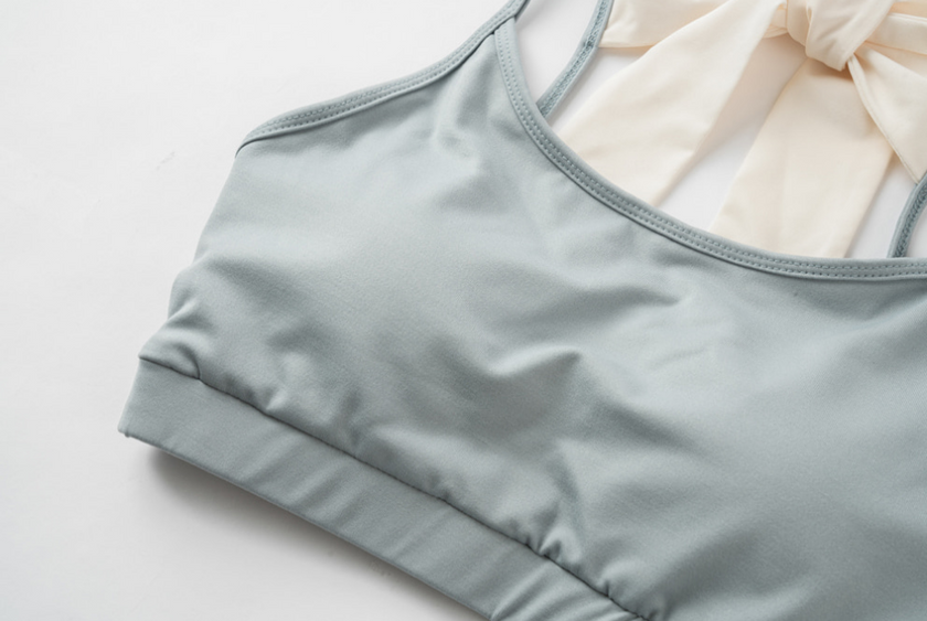 Lenique｜Back ribbon frill lace set