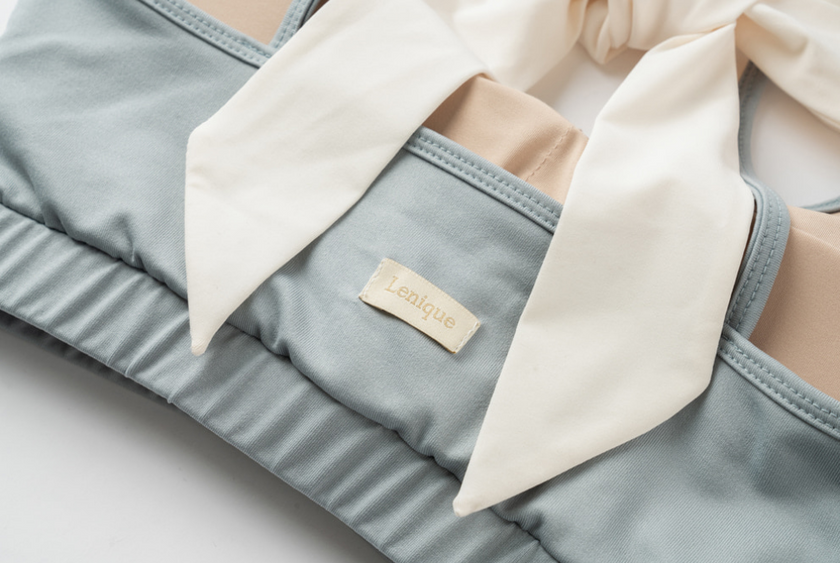 Lenique｜Back ribbon frill lace set