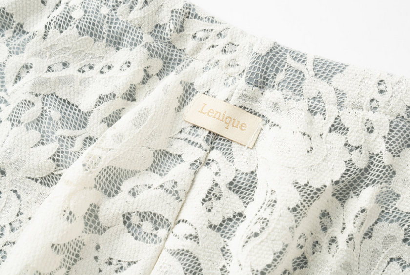 Lenique｜Back ribbon frill lace set