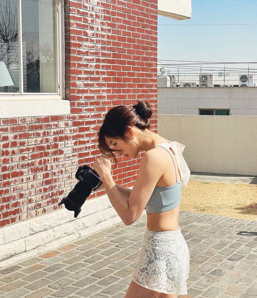 Lenique｜Back ribbon frill lace set