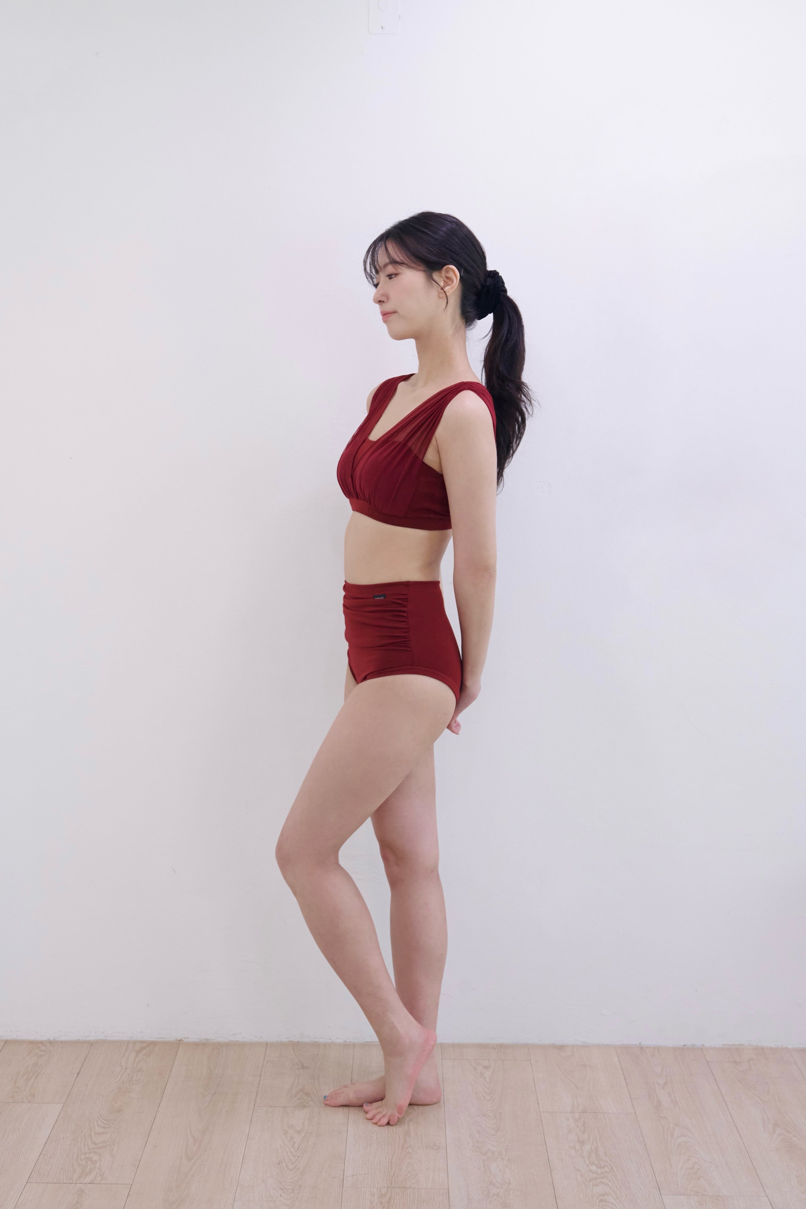 FORALL｜Shirring High Pants-mute（シャーリングハイパンツ）