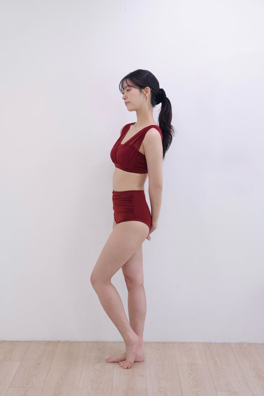 FORALL｜Shirring High Pants-mute（シャーリングハイパンツ）