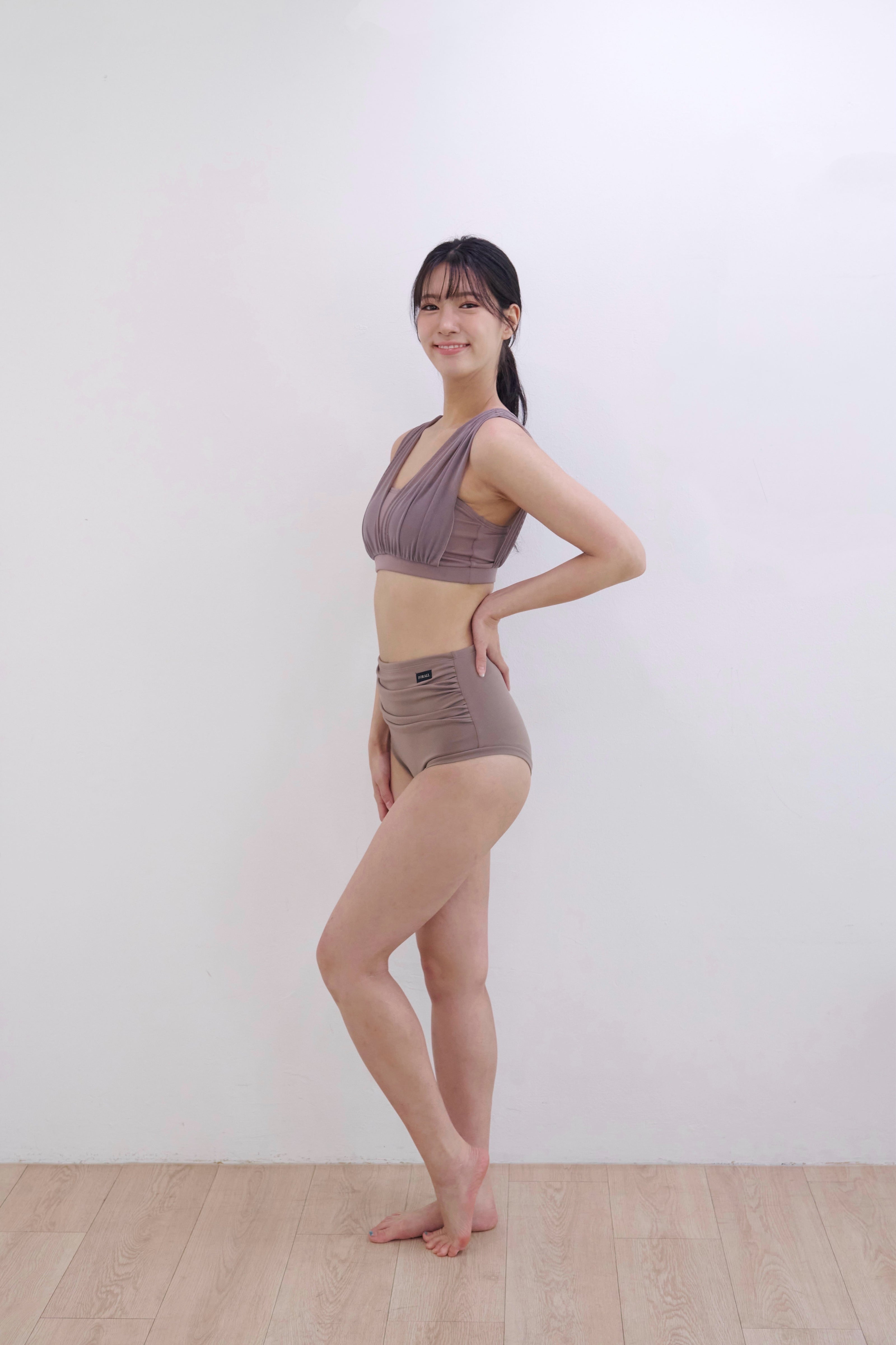 FORALL｜Shirring High Pants-mute（シャーリングハイパンツ）