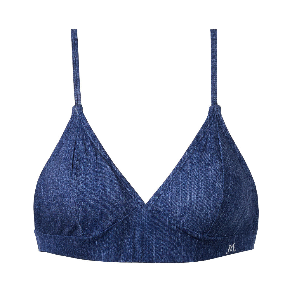 MENUET｜Denim Triangular Bratop （デニム トライアングル トップ｜ブラパッド無し）