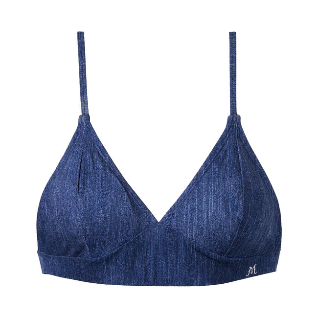MENUET｜Denim Triangular Bratop （デニム トライアングル トップ｜ブラパッド無し）