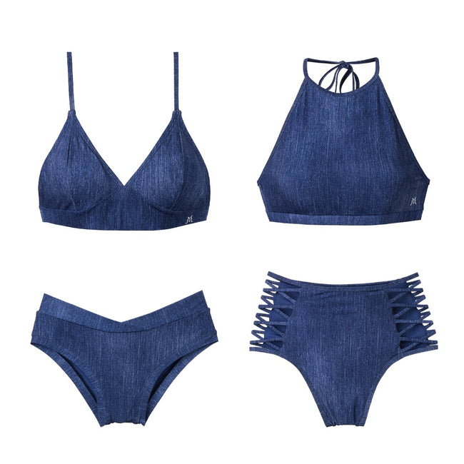 MENUET｜Denim Triangular Bratop （デニム トライアングル トップ｜ブラパッド無し）