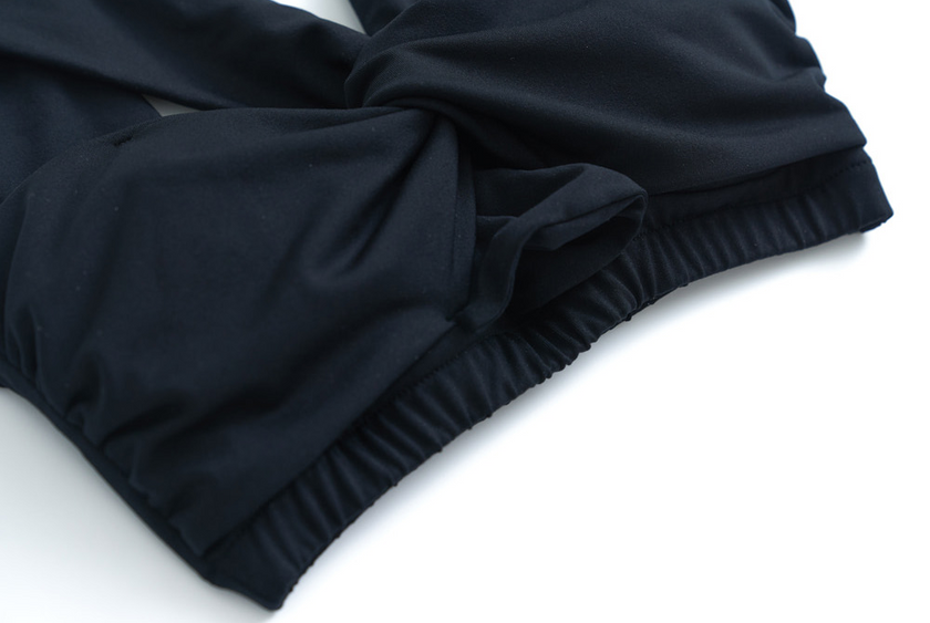 Lenique｜Two shoulder ribbon highwaist set