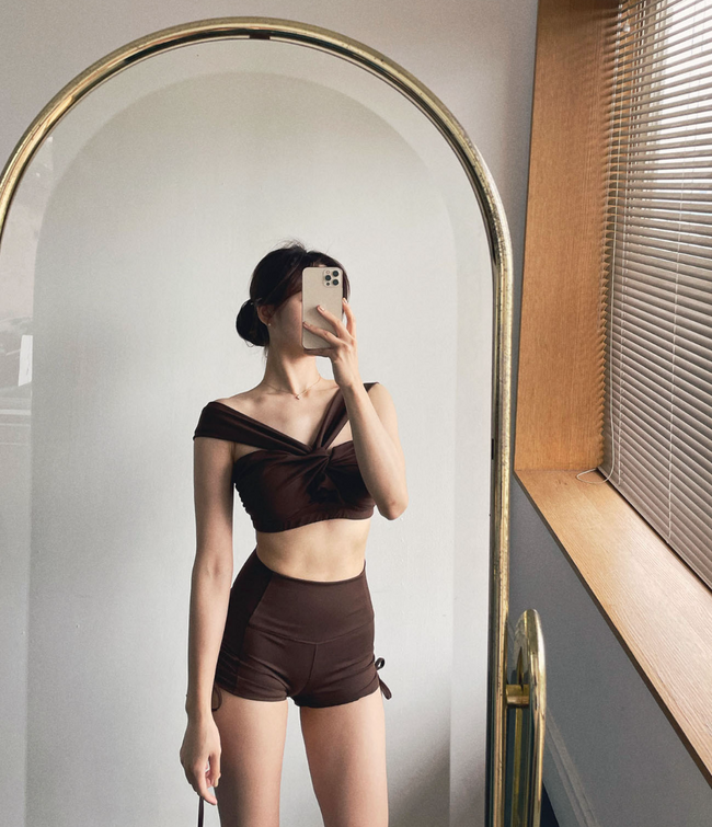 Lenique｜Two shoulder ribbon highwaist set Set（ツーショルダーリボン ハイウエスト セット）