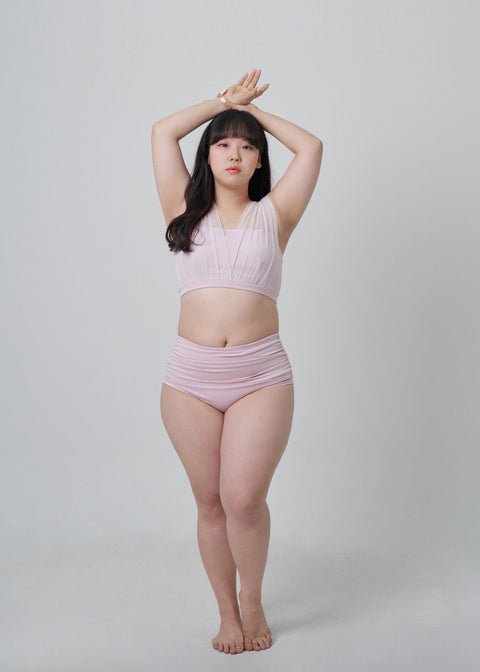 Forall Shirring High Pants-pastel