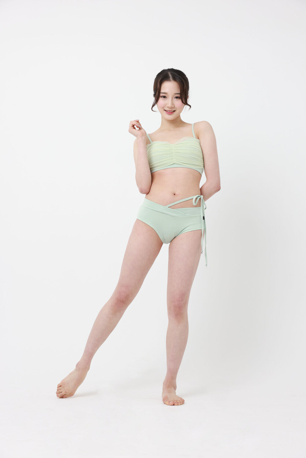 Forall V-cut Low Pants-pastel