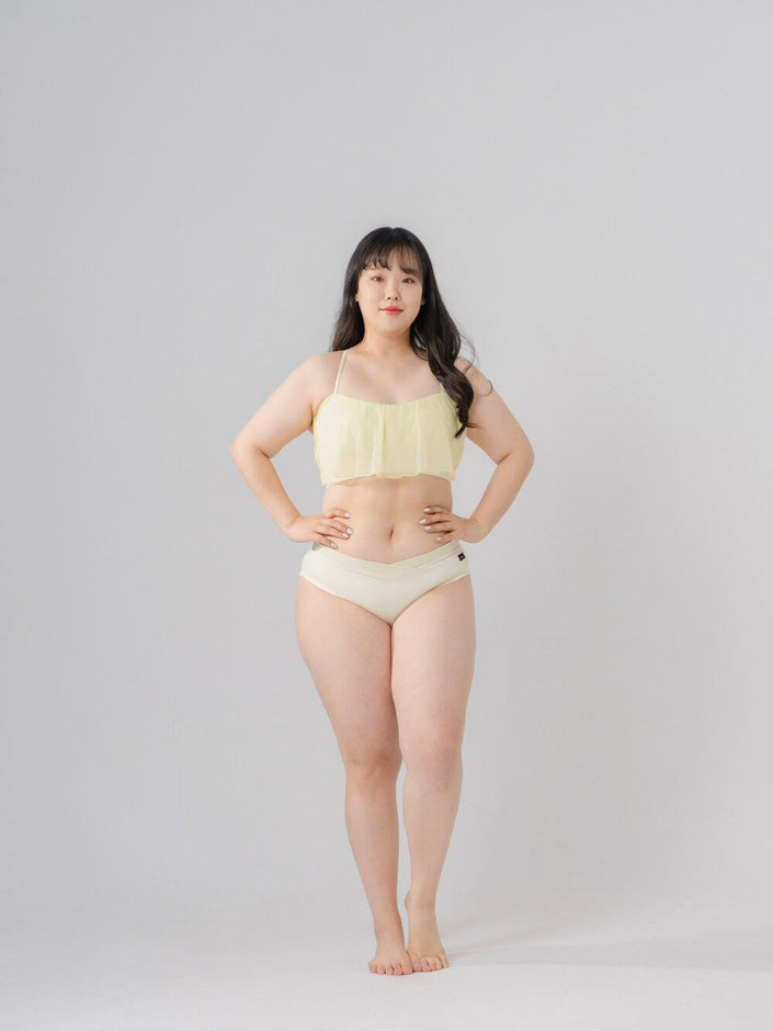 Forall V-cut Low Pants-pastel