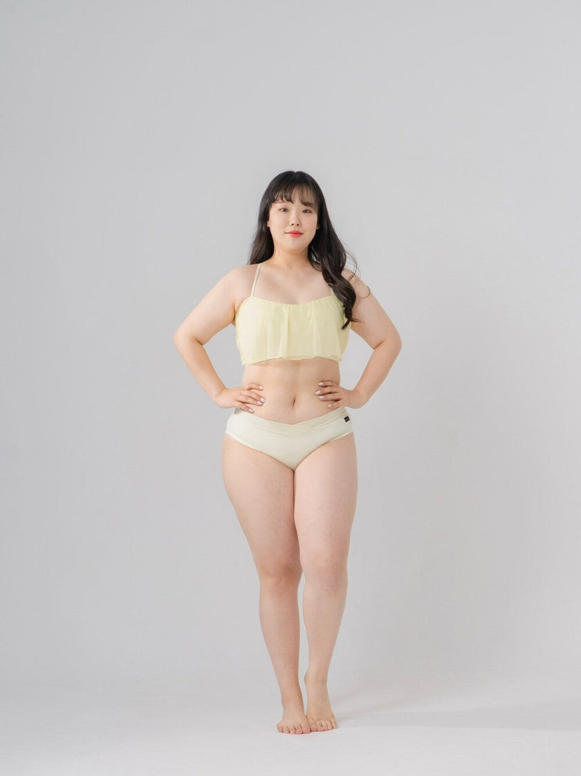 Forall V-cut Low Pants-pastel
